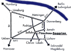 So gelangen Sie nach Tüschau-Saggrian!